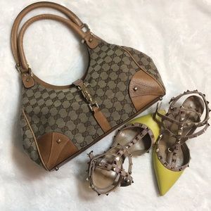 Gucci Jackie Studded GG Canvas Bag vintage